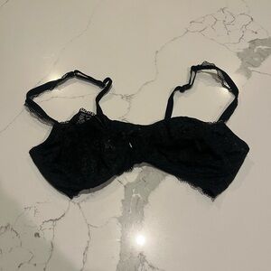 Gilligan O’ Malley Bra 38C Balconette Bra Favorite Unlined Black Lace Bow Cute
